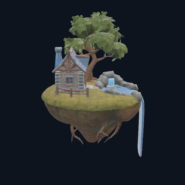 3D model of a floating island