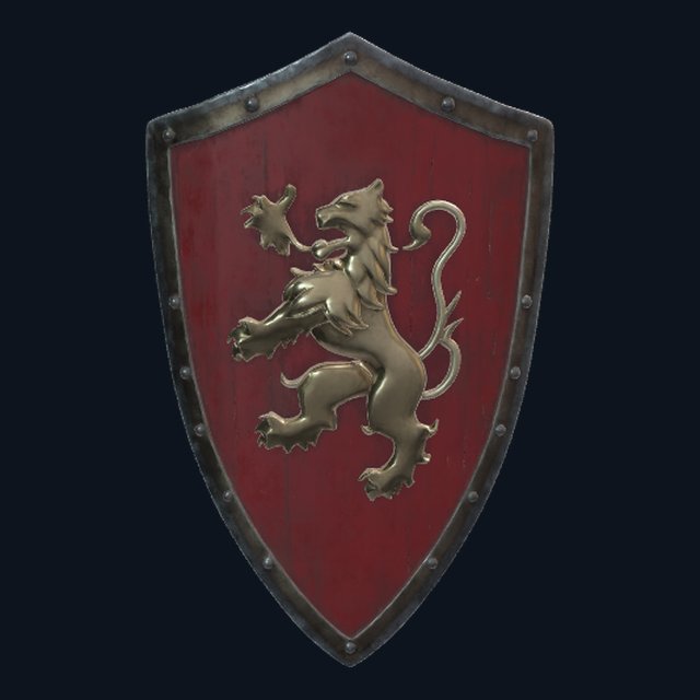 3D model of a lion kite shield