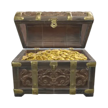 3D model of a treasure chest, turning