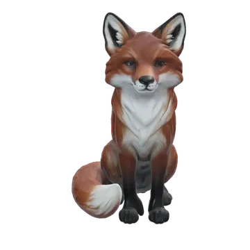 3D model of a sitting fox, turning